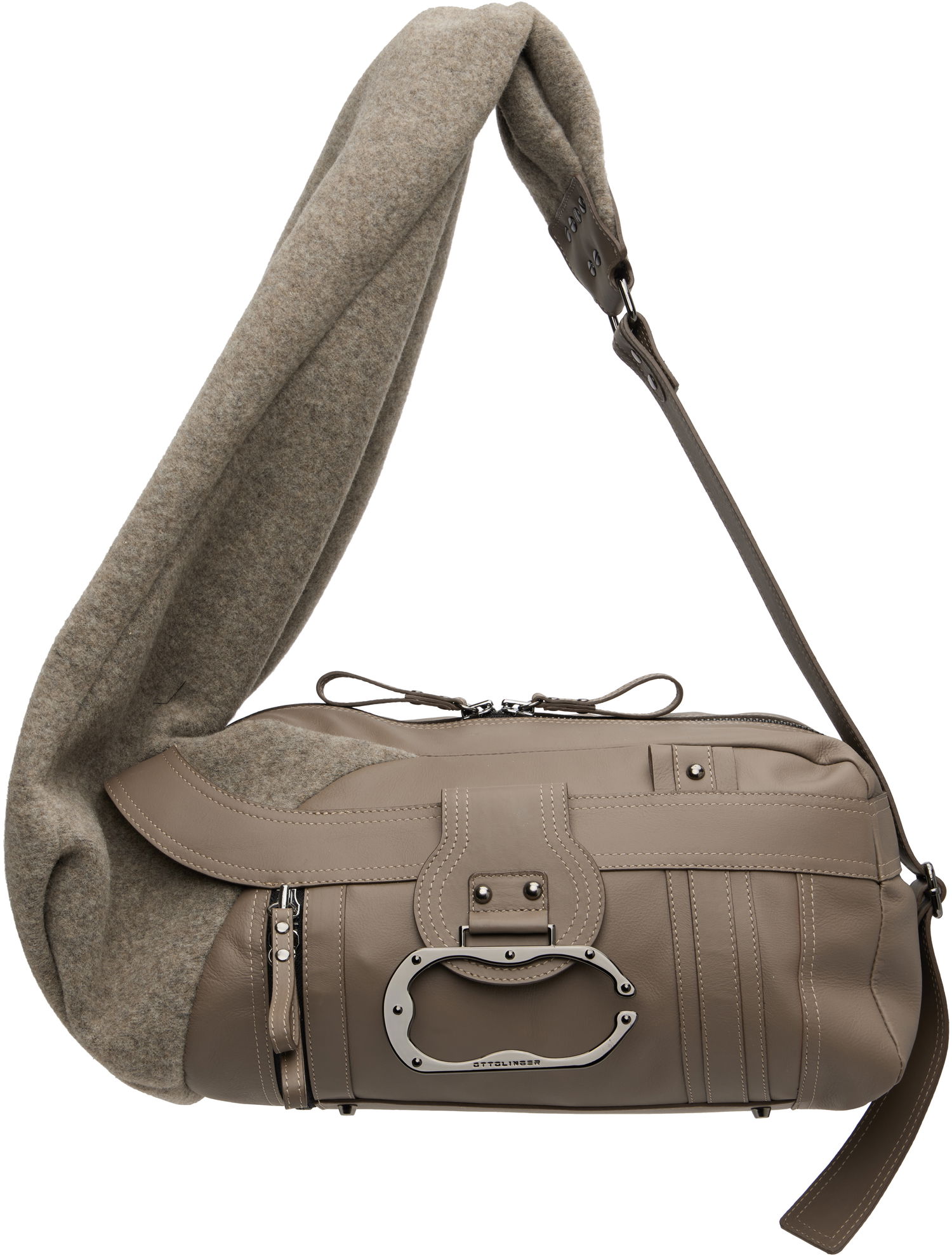 Чанта през рамо Ottolinger Ottolinger Wool Leather Bag Сиво | 126-901526-01, 0