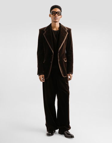 Яке Dolce & Gabbana Dolce & Gabbana Single-Breasted Velvet Jacket Кафяво | G2VP0TFUVG7M0937, 1