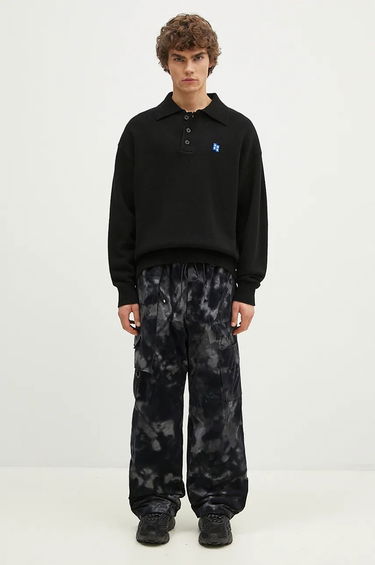 Поло тениска ADER ERROR Black Relaxed Fit Polo Sweater Черно | BM42FYKT0106BK, 4