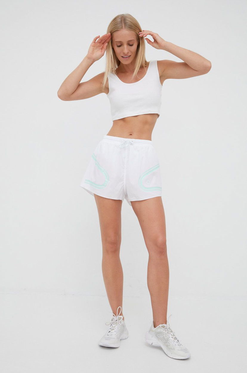 Къси панталони adidas Originals adidas by Stella McCartney Truepace Running Shorts, Medium Waist Бяло | HD9119