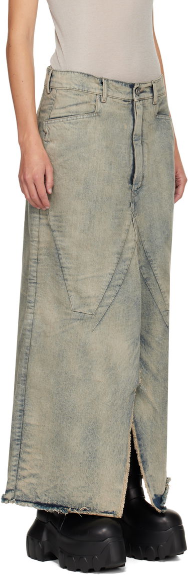 Пола Rick Owens Rick Owens Concordians Long Slivered Denim Midi Skirt Синьо | RP02E4367 DWG, 1