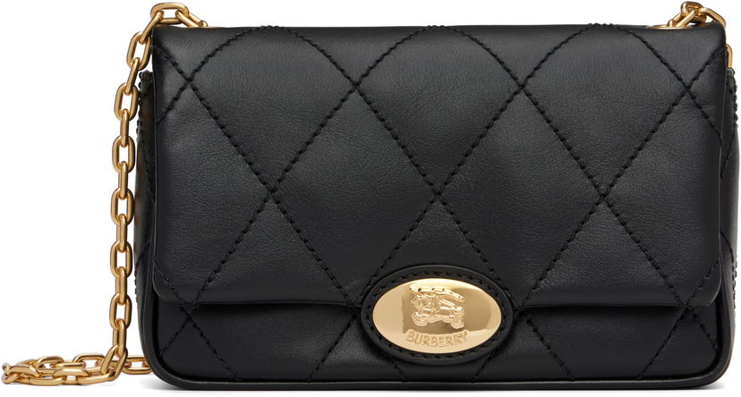 Дамска чанта Burberry Burberry Quilted Lambskin Strand Clutch Черно | 8111640