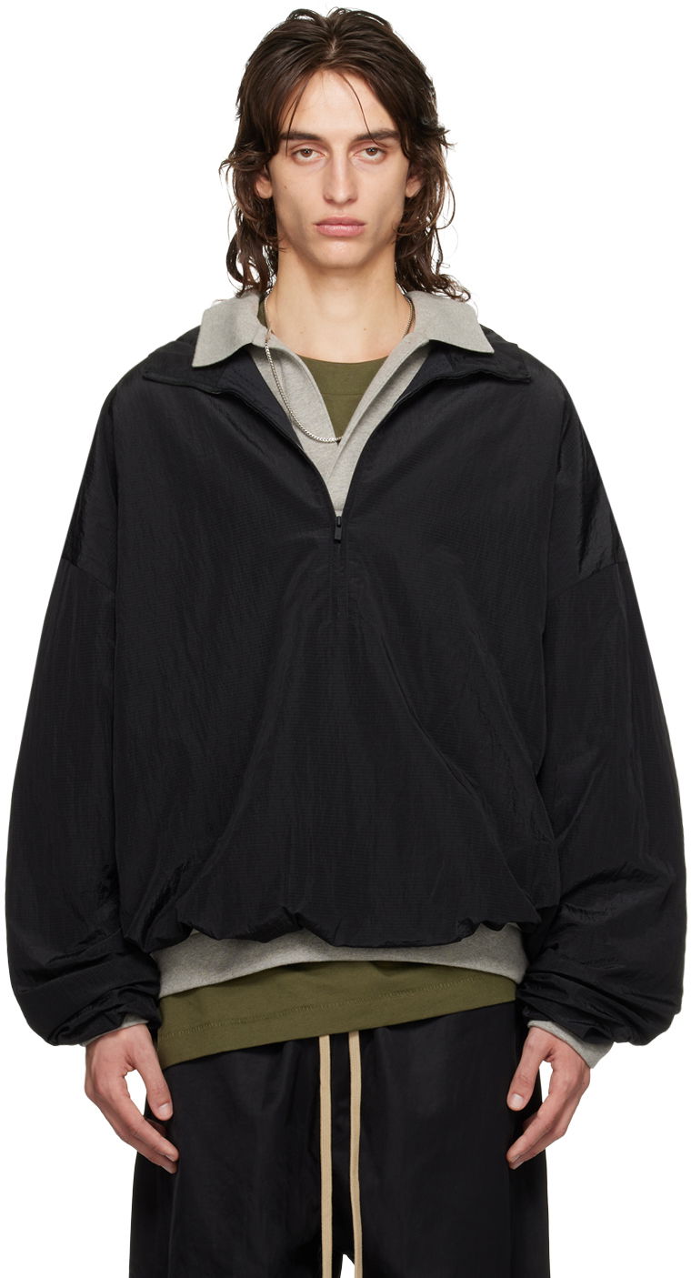 Ветровка Fear of God Fear of God ESSENTIALS Half-Zip Pullover Jacket Черно | 202BT244710F, 0