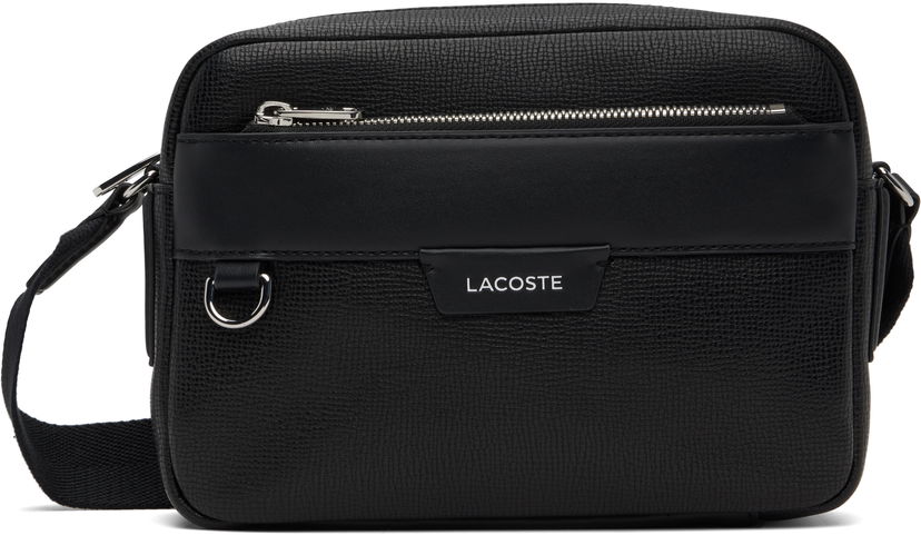 Чанта през рамо Lacoste Ossian Leather Reporter Bag Черно | NH5048OI_000