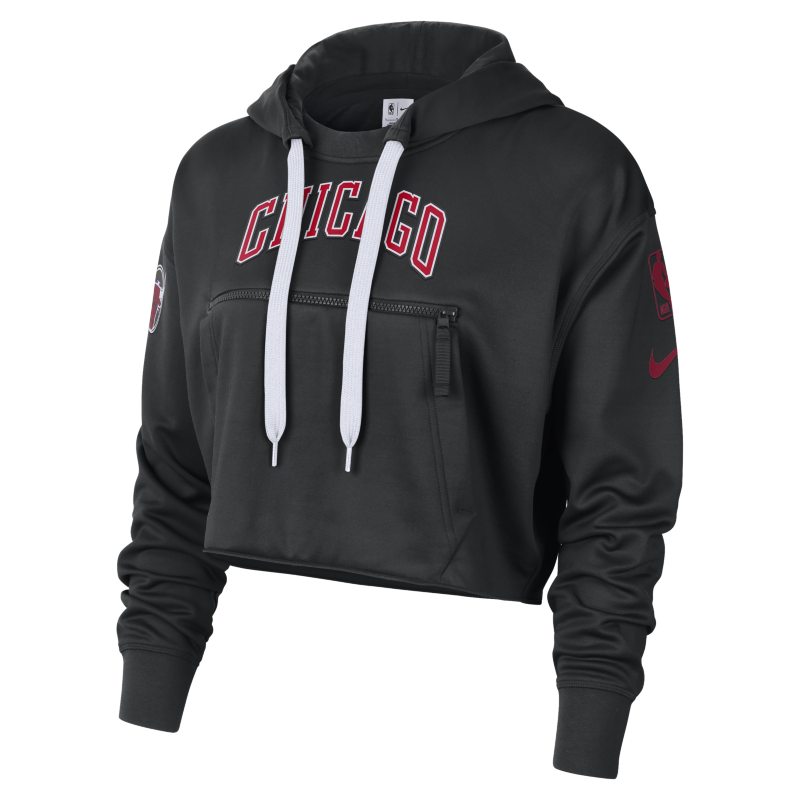 Суитчър Nike Chicago Bulls Courtside City Edition NBA Fleece Pullover Hoodie Черно | DO0141-010, 0