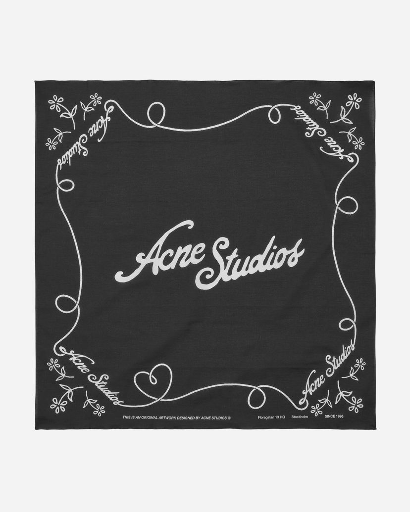 Шал Acne Studios Printed Logo Bandana Черно | CA0304- J83