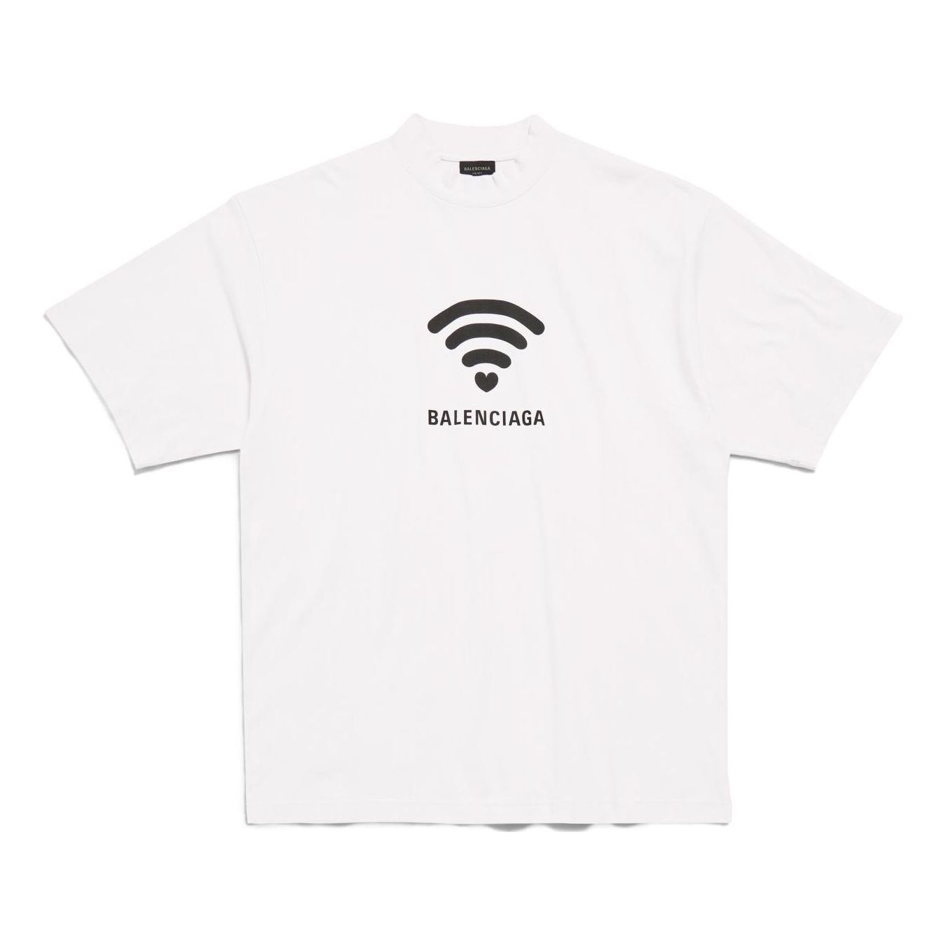 Тениска Balenciaga Balenciaga Love Logo Print T-Shirt Бяло | 764235TQVK23307, 0