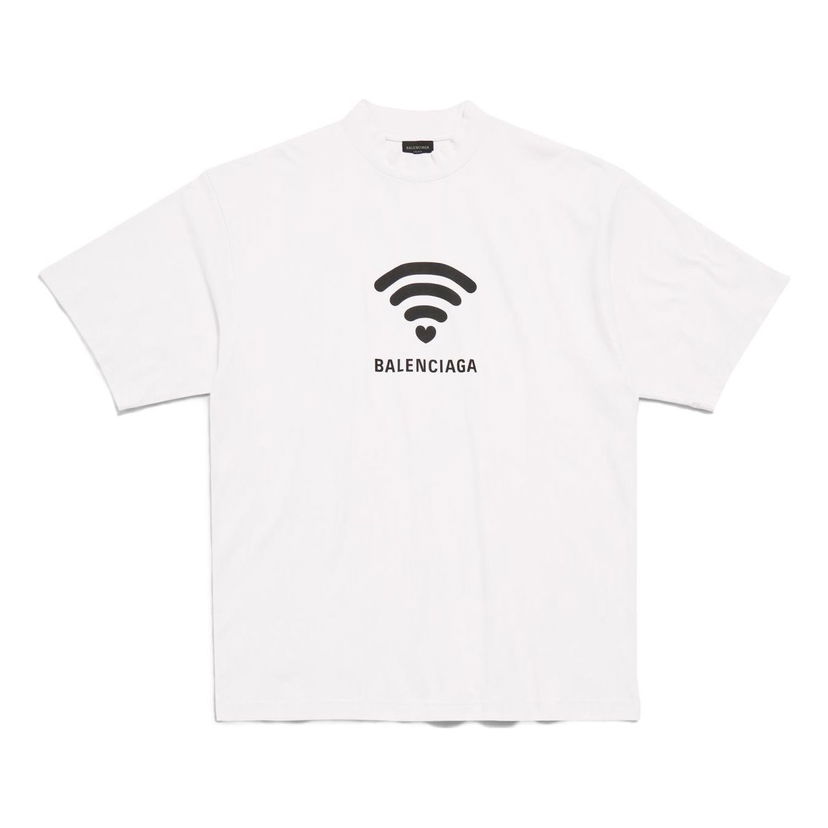 Тениска Balenciaga Balenciaga Love Logo Print T-Shirt Бяло | 764235TQVK23307