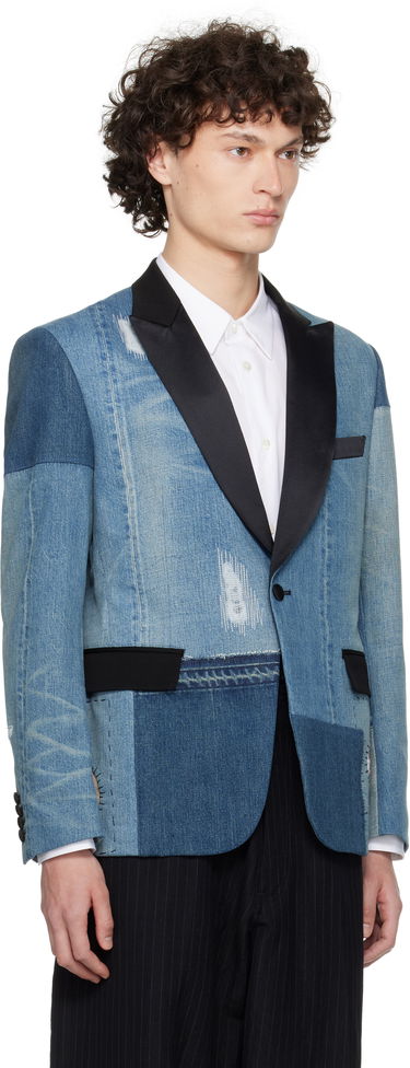 Яке Junya Watanabe Junya Watanabe Patchwork Denim Blazer Синьо | WO-J012-051, 1