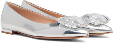 Кецове и обувки Gianvito Rossi Metallic Crystal-Embellished Jaipur Ballerina Flats Металик | G22131-05RIC-MET, 3