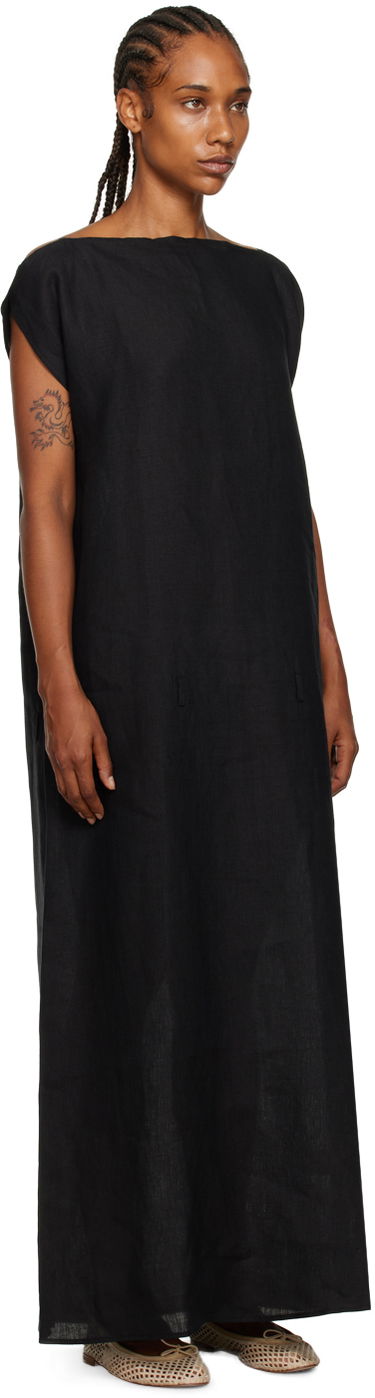 Pокля Baserange Black Linen Maxi Dress Черно | DRLEO-HE-WI23, 1