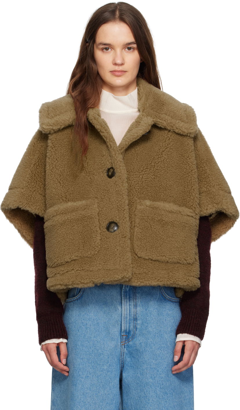 Яке Max Mara Max Mara Newterzo1 Cropped Teddy Jacket Кафяво | 2524736022600