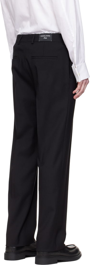 Панталони Marine Serre Marine Serre Virgin Wool Twill Pleated Trousers Черно | MPA069A RWOV0001, 2