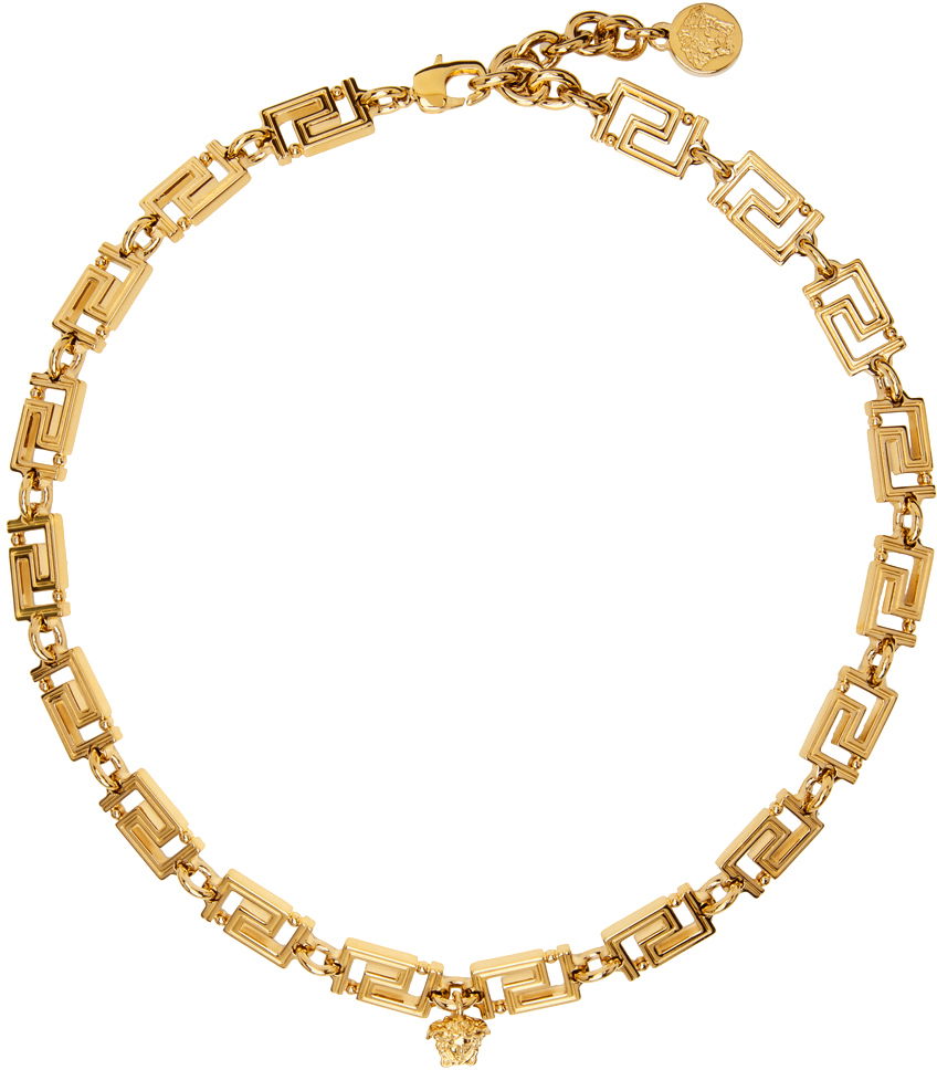 Колие Versace Greca Necklace Бежово | DG17593_DJMT_3J000, 0