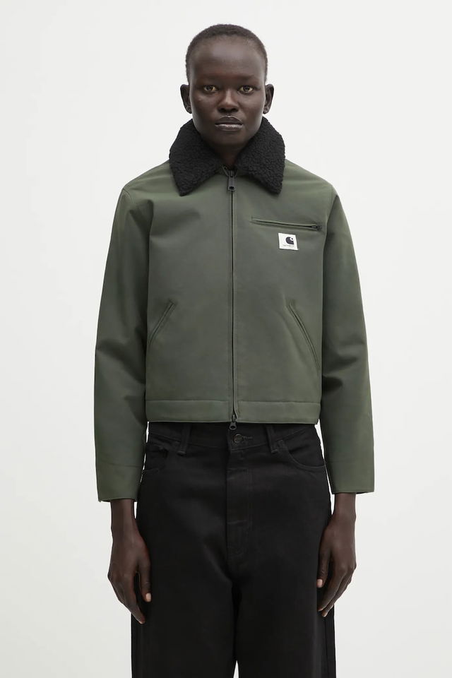 Newkirk Cropped Jacket with Faux Fur Collar