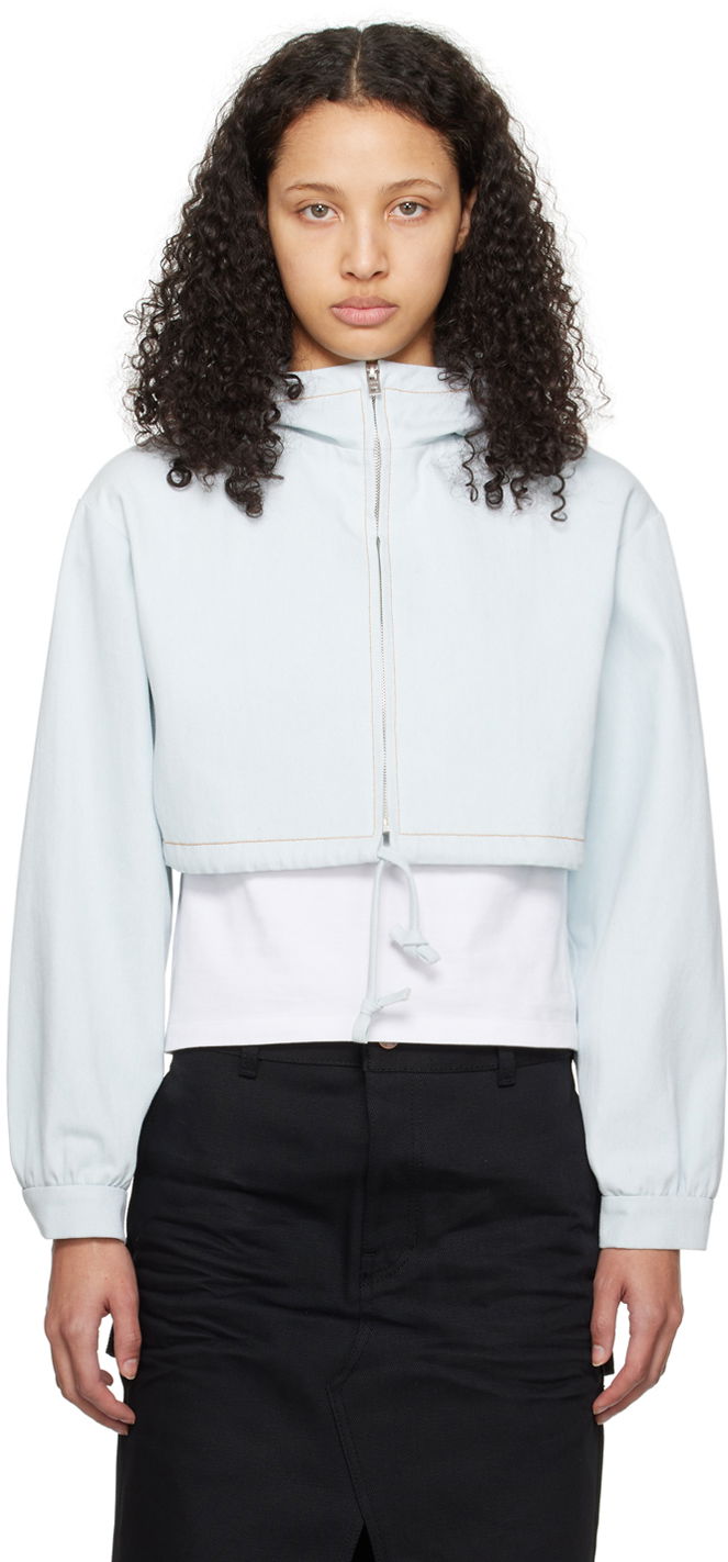 Суитчър We11done Cropped Denim Hoodie Jacket Синьо | WD-JP0-24-093-W-IC, 0