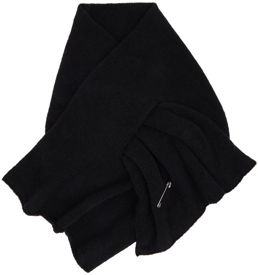Облекло Dries Van Noten Black Knit Scarf Черно | 242-011228-9709, 0