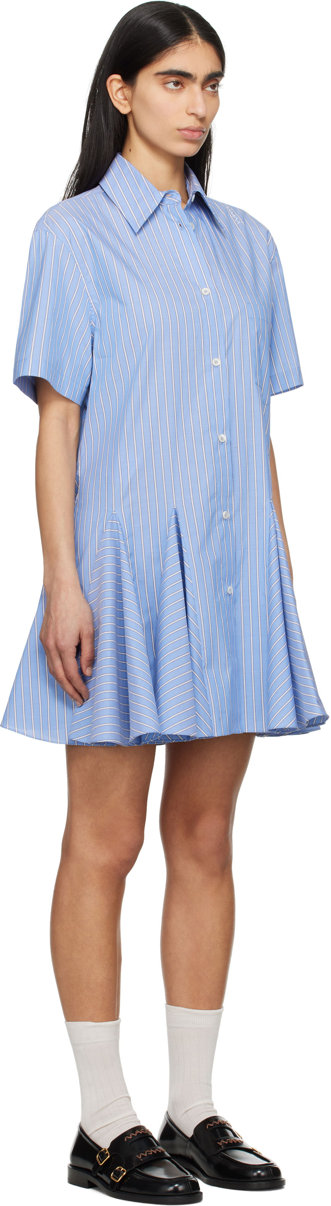 Pокля Marni Marni Striped Poplin Shirt Minidress Синьо | ABMA1379S0 UTC455, 1