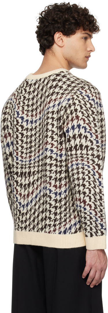 Пуловер Dime Houndstooth Knit Sweater Бяло | DIMEHO247CRE, 4