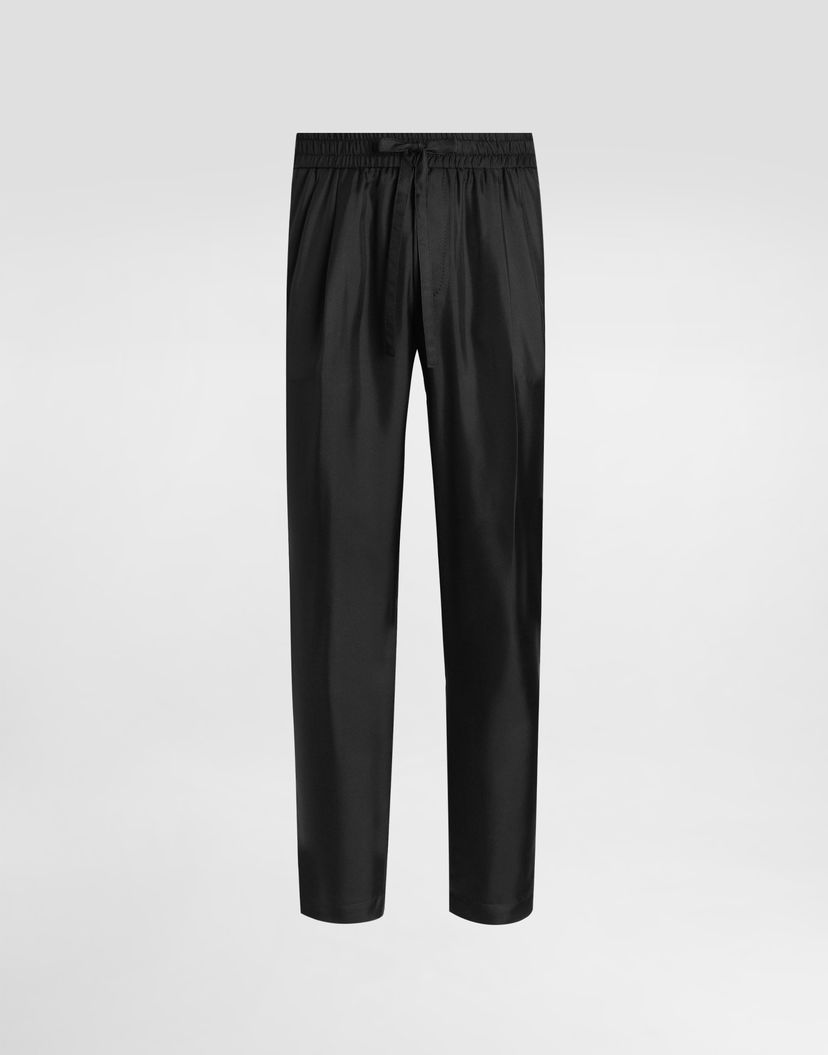 Панталони Dolce & Gabbana Dolce & Gabbana Silk Twill Jogging Trousers Черно | GP12QTFU10SN0000