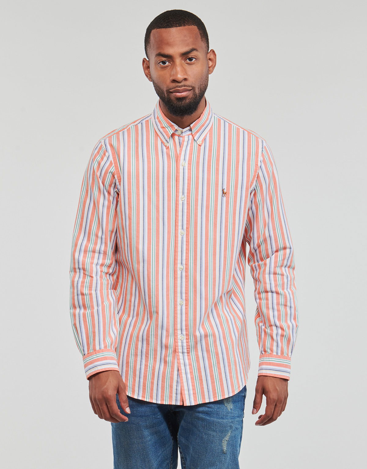Риза Polo by Ralph Lauren Classic-Collar Striped Cotton Shirt Розово | 710928920001, 0