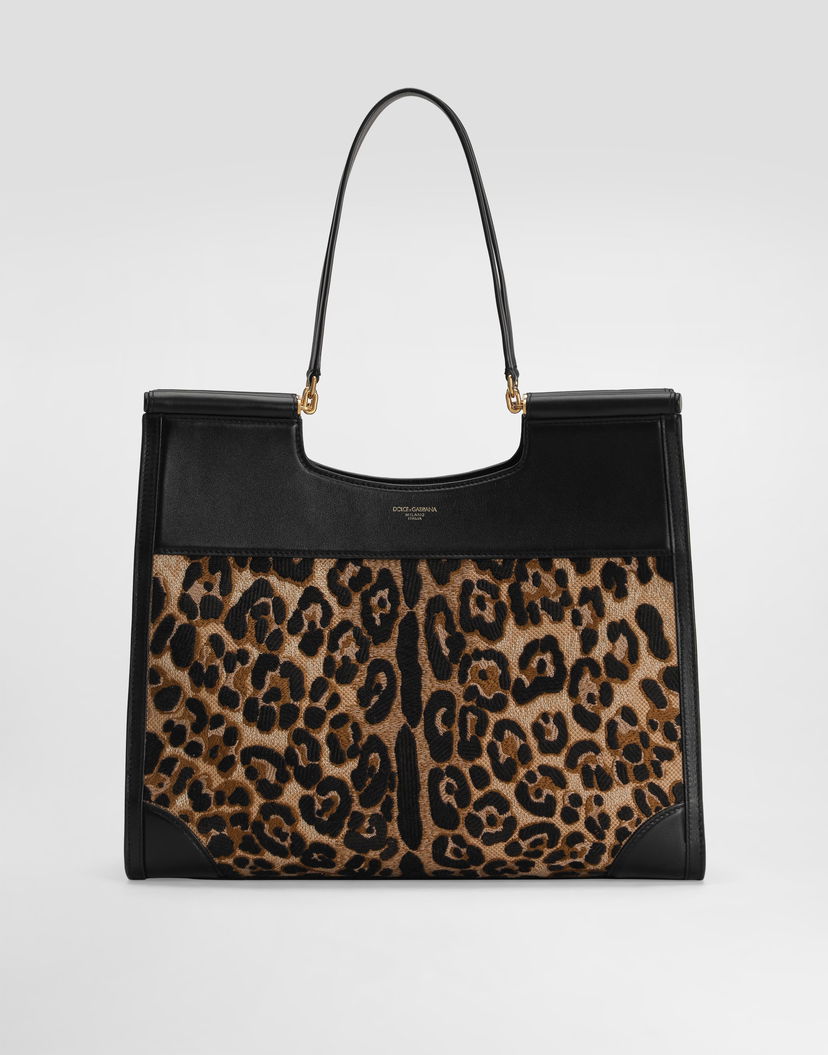 Голяма пазарска чанта Dolce & Gabbana Dolce & Gabbana Sicily Large Embroidered Shopping Bag Черно | BB7727B6I3789738