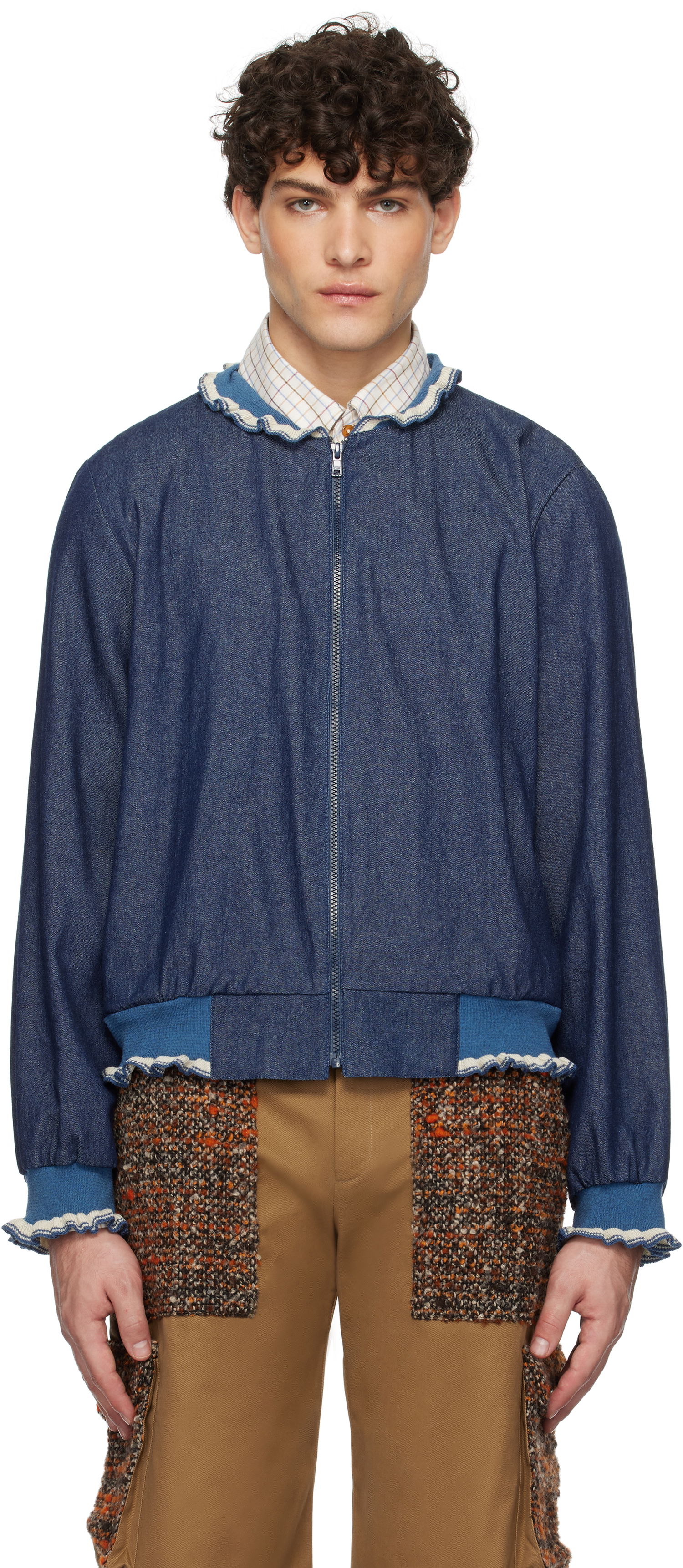 Яке бомбър Anna Sui Denim Bomber Jacket Синьо | M1025J30, 0