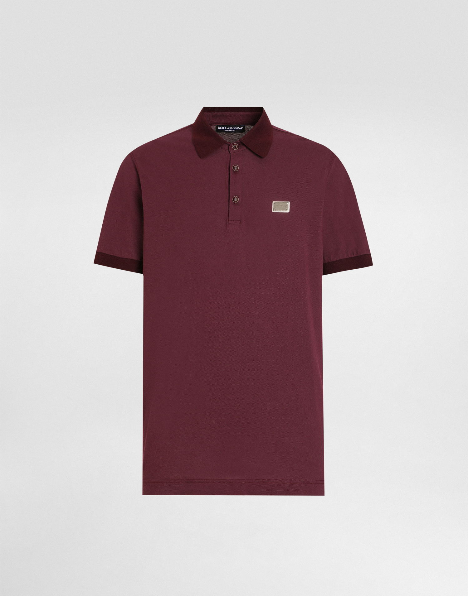 Поло тениска Dolce & Gabbana Dolce & Gabbana Cotton Polo Shirt with Logo Tag Бургунди | G8SN1TFU7ENF0130, 0