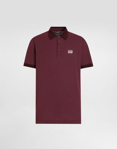 Поло тениска Dolce & Gabbana Dolce & Gabbana Cotton Polo Shirt with Logo Tag Бургунди | G8SN1TFU7ENF0130, 0