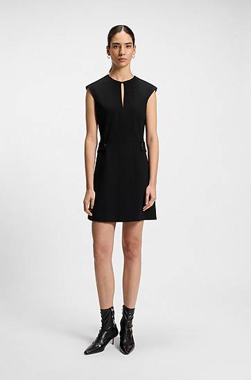 Pокля BOSS Belted Shift Dress Черно | 50543277, 1
