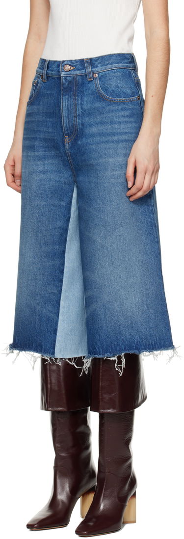 Дънки CHLOÉ Chloé Bermuda Patchwork Denim Shorts Синьо | CH25SDS02158, 3