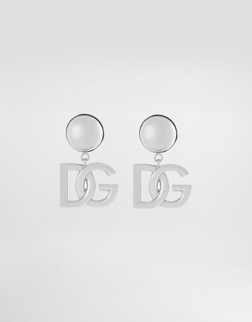 Обеци Dolce & Gabbana Clip-on Metal Earrings with DG Logo Металик | WEN6P6W111187655