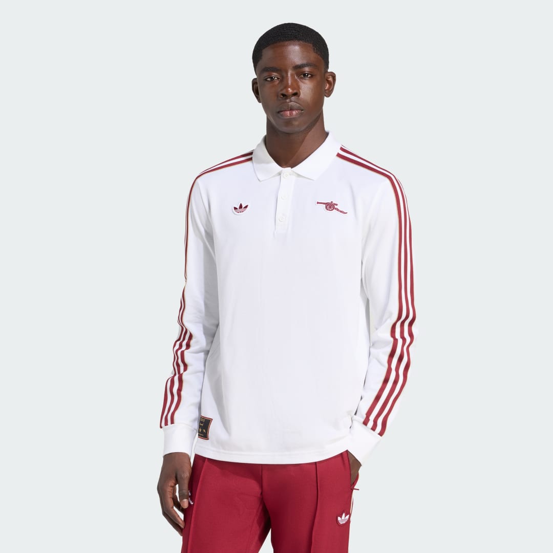 Поло тениска adidas Performance Arsenal Terrace Icons Long Sleeve Polo Бяло | JM9396, 0