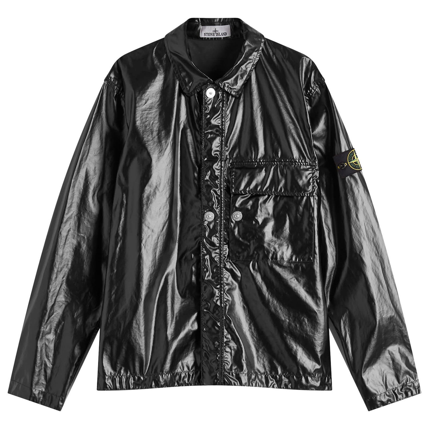 Ветровка Stone Island Mussola Gommata-TC Shirt Jacket, Size Large Черно | K1S151200001-V0029, 1