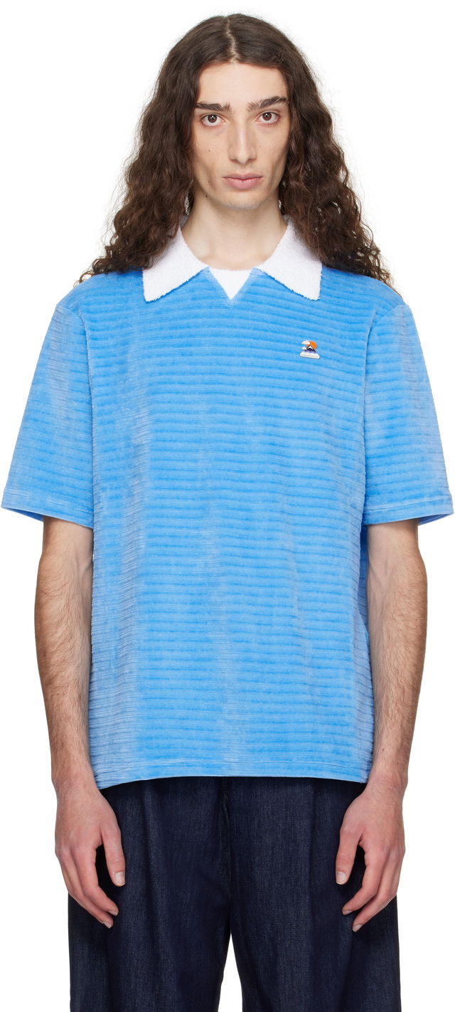 Casablanca Velour Stripe Polo