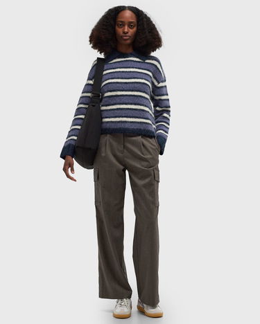 Пуловер ØLÅF Striped Polo Knit Pullover Лилаво | W180705-HAZY-BLUE, 1