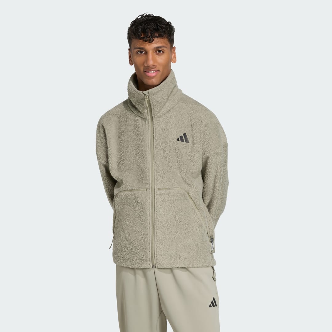 Яке adidas Performance City Tech High Pile Fleece Jacket Зелено | KB1199, 0