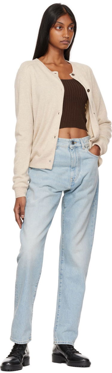 Пуловер Loulou de Saison Loulou de Saison Assens Cropped Ribbed Sweater Кафяво | ASSENS, 3