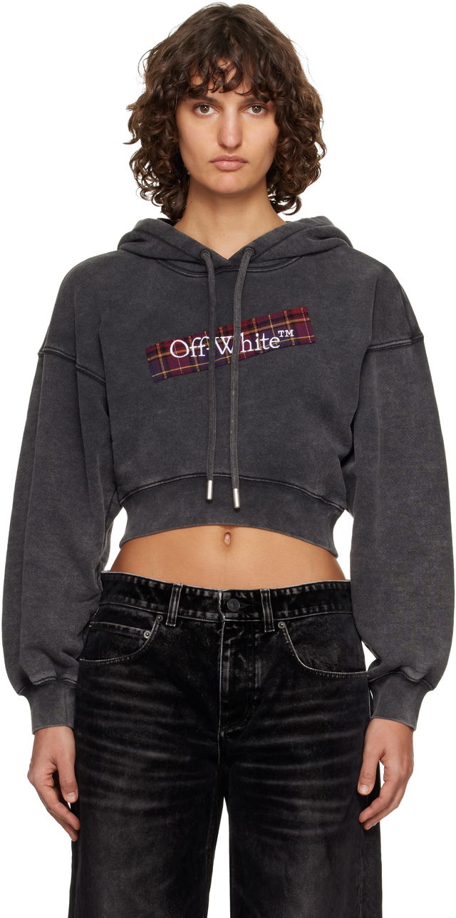 Off-White Bookish Crop Logo Hoodie