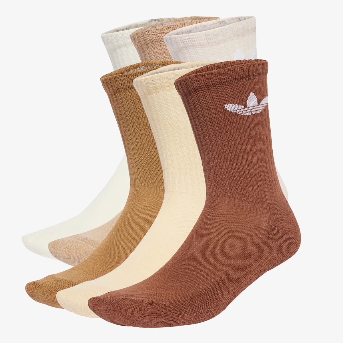 Чорапи adidas Performance Trefoil Cushion Crew Socks - 6 Pairs Кафяво | JY2678, 1