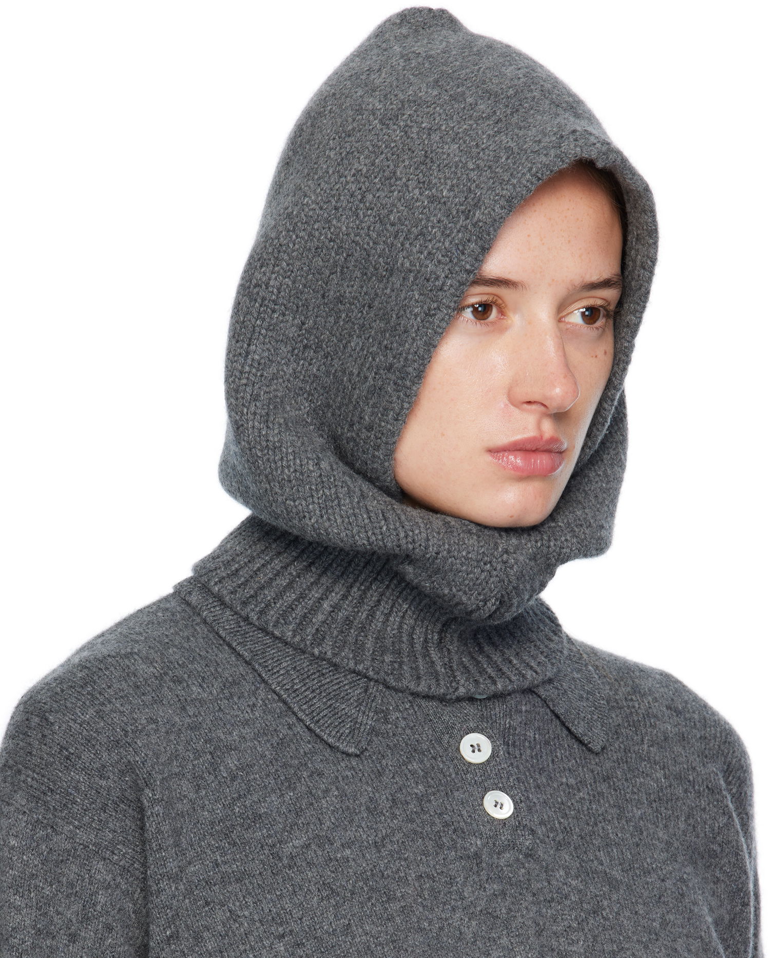 Шал &Daughter &Daughter Hand-Knitted Hooded Cowl Сиво | HKN03924, 1