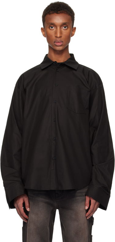 Риза We11done We11done Twisted Sleeve Shirt Черно | WD-SH3-24-110-U-BK, 0