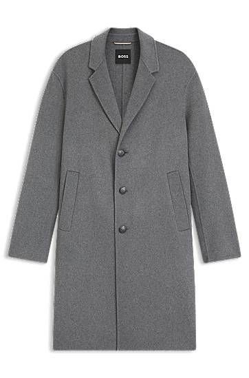 Палта BOSS Relaxed-fit melange wool blend coat Сиво | 50551093, 0