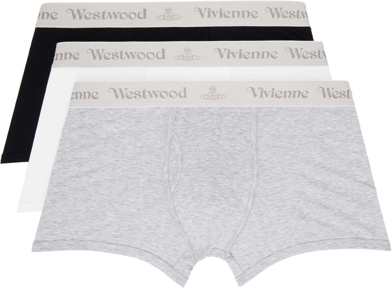 Боксерки Vivienne Westwood Three-Pack Boxers With Logo Bands Сиво | 8106001G-J002Y-, 0