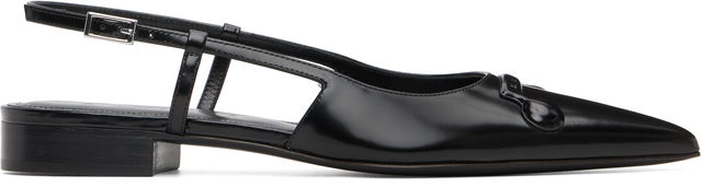 Marni Leather Trunkaroo Pointed Toe Slingback Ballerina Flats
