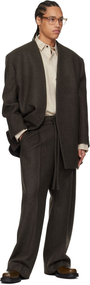 Палта Fear of God Fear of God Collarless Coat Кафяво | FGE260-603HCT, 3