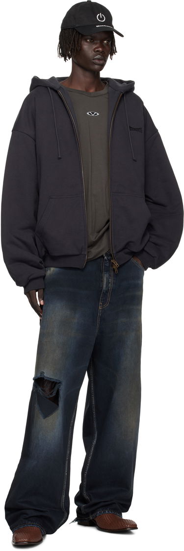 Суитчър VETEMENTS VETEMENTS Puffed Oversized Zip-Up Hoodie Черно | UH76ZU860B, 3