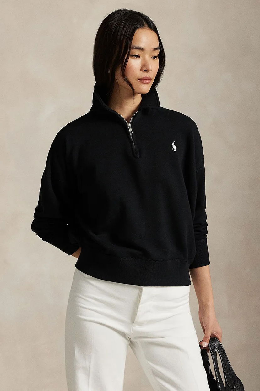 Суитчър Polo by Ralph Lauren Polo Ralph Lauren Half-Zip Fleece Sweatshirt Черно | 211971696