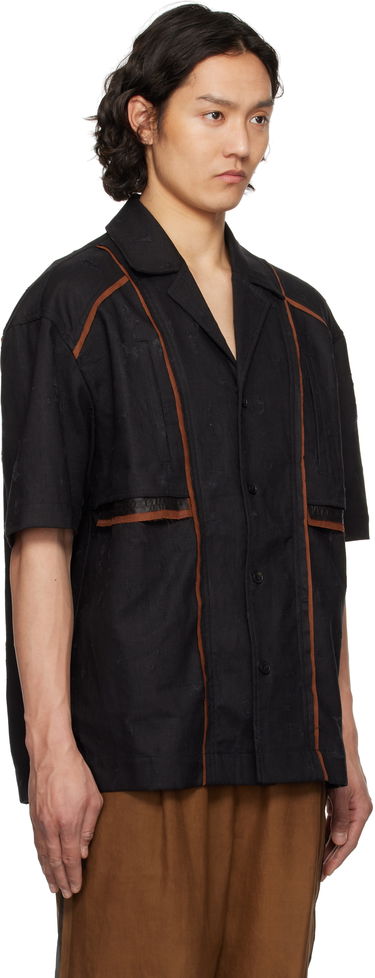 Риза Feng Chen Wang Feng Chen Wang Patchwork Short Sleeve Shirt Черно | FUS19SR09, 1