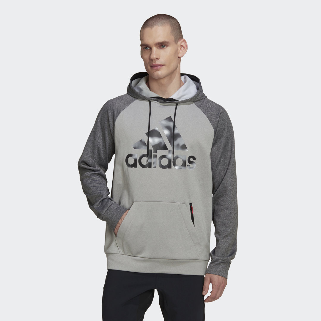 Суитчър adidas Performance AEROREADY Game and Go Camo Logo Hoodie Сиво | HK9837, 1